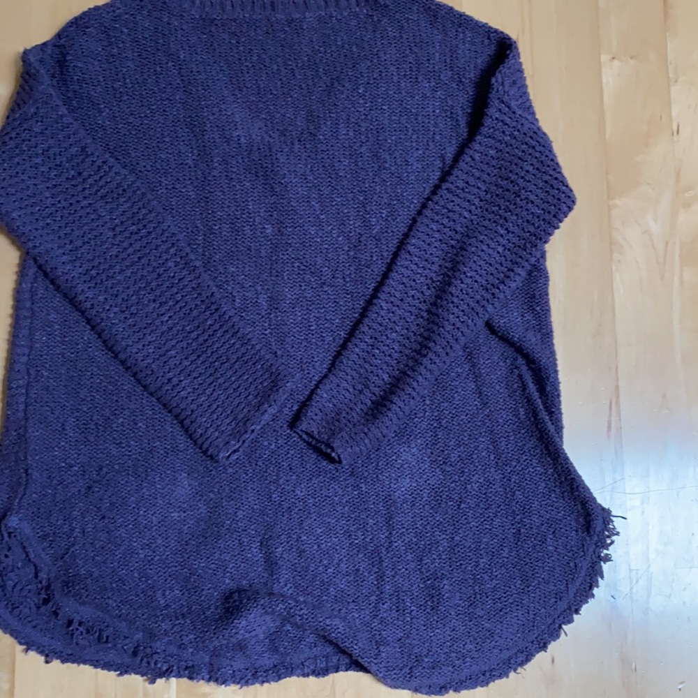 Free People purple cotton tunic sweater - Picture 3 of 10